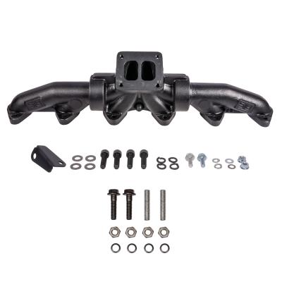 Pulse Flow Exhaust Manifold Kit Fits 1998.5-2002 5.9L 24V Cummins 3-Pc T4 With Turbo Flange Hardware ATS