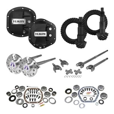 Stage 4 Jeep JK Re-Gear Kit W/Covers Fr/Rr Axles Dana 30/44 5.13 Ratio JK Non-Rubicon D30/D44 Stage 4 Gear Kit Package 5.13 Ratio F&amp;R Covers &amp; 4340 F&amp;R Axle Kits Yukon Gear