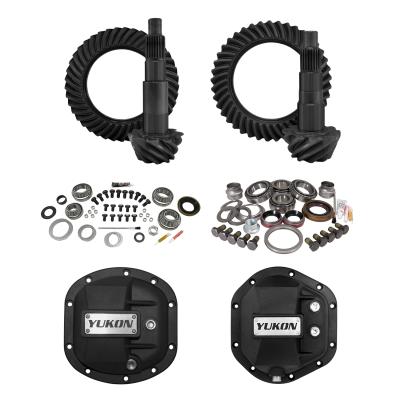 Stage 2 Jeep JK Re-Gear Kit W/Covers For Dana 30/44 4.11 Ratio 24 Spline JK Non-Rubicon D30/D44 Stage 2 Gear Kit Package 4.11 Ratio W/ F&amp;R Covers Yukon Gear
