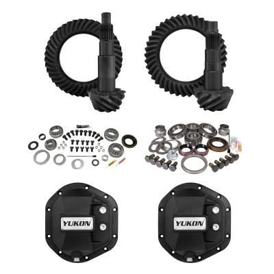 Stage 2 Jeep JK Re-Gear Kit W/Covers For Dana 44 4.11 Ratio 24 Spline JK Rubicon D44 Stage 2 Gear Kit Package 4.11 Ratio W/ F&amp;R Covers Yukon Gear