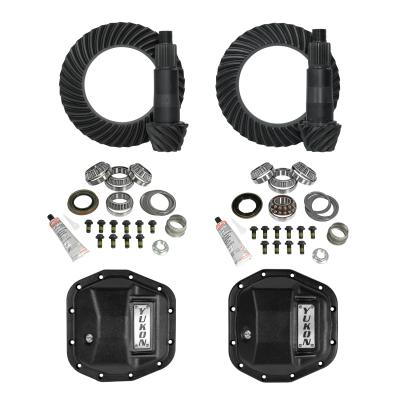 Stage 2 Jeep Jl/Jt Re-Gear Kit W/Covers For Dana 44 4.88 Ratio 28 Spline JL &amp; Jt Rubicon M220 Rear/ M210 Front Stage 2 Gear Kit Package 4.88 Ratio W/ F&amp;R Covers Yukon Gear