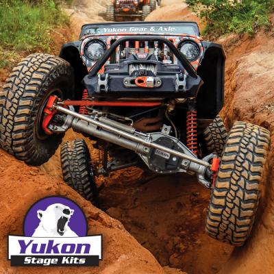 Stage 3 Jeep JL Re-Gear Kit W/Covers Front Axles Dana 30/44 3.73 Ratio JL Non-Rubicon M220 Rear/ M186 Front Stage 3 Gear Kit Package 3.73 F&amp;R Cover &amp; 4340 Front Axles Yukon Gear