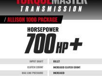 TorqueMaster Chevy Allison 1000 Tranmission and Converter Package c/w Billet Input and Triple Torque 2001-2004 LB7 4WD BD Diesel