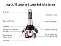 Apex Chassis Heavy Duty Front Upper Ball Joint Fits: 18-21 Jeep Wrangler JL JLU/Gladiator JT