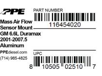 LBZ/LLY/LB7 Mass Airflow Sensor Block Weld On Aluminum PPE Diesel