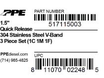 1.5 Inch V Band 3 Pc Set Ssc/Ssf 1C 1M 1F QR PPE Diesel