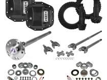 Stage 4 Jeep JL Re-Gear Kit W/Covers Fr/Rr Axles Dana 30/44 4.56 Ratio JL Non-Rubicon M220 Rear/ M186 Front Stage 4 Gear Kit Package 4.56 F&amp;amp;R Cover &amp;amp; 4340 F&amp;amp;R Axle Kits Yukon Gear