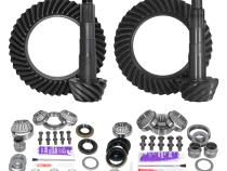 Ring &amp;amp; Pinion Gear Kit Package Front &amp;amp; Rear With Install Kits - Toyota 8 Inch /8 Inch IFS Toyota 05-15 Tacoma 07-09 Fj W/ Locker (8 Inch /8 Inch ) 4.56 Ratio Gear Package (Fits 3.73&amp;amp;Down Front Case) Yukon Gear